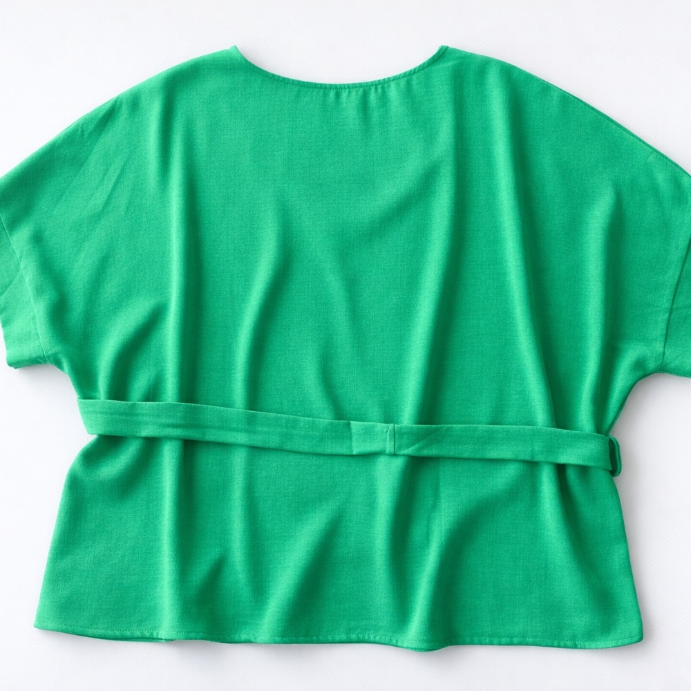 Green Blouse Lightweight Belted XL - Picture 3 of 4